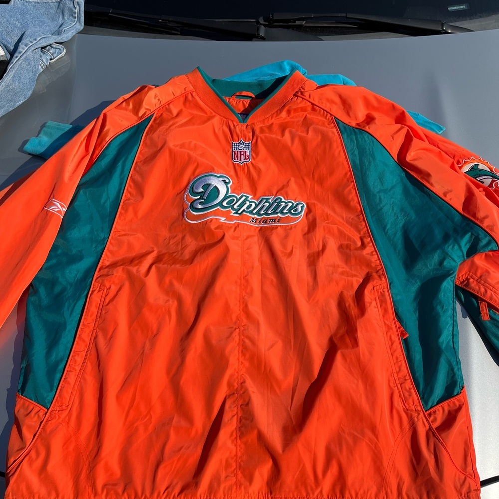 Reebok Orange and Teal NFL Jacket